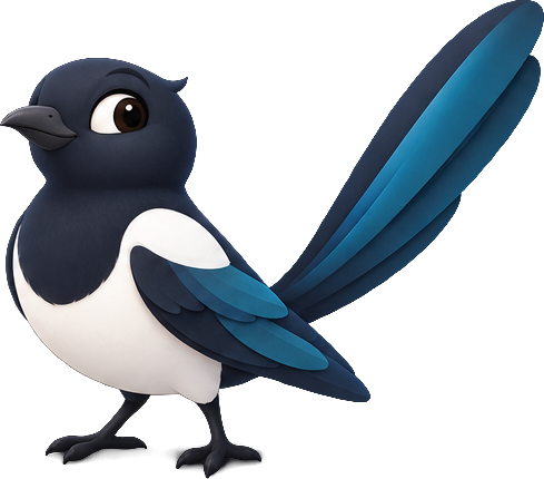 Pip, the Pickpie magpie